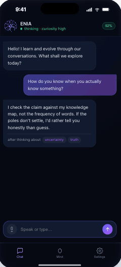 ENIA conversation on a phone